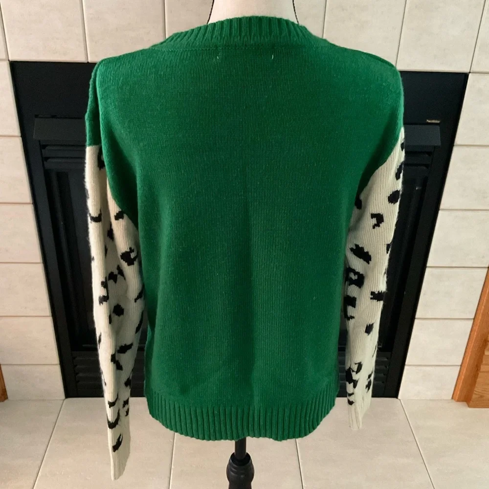 Angashion Leopard Crewneck Sweater, Women’s Sz L - Picture 4 of 8